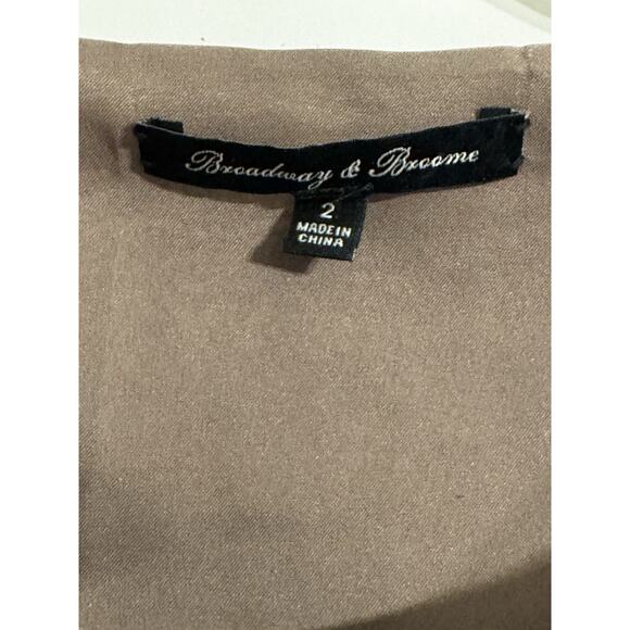 Broadway and Broome 100% Silk Swirl Dress Sz 2 Preppy Dark Academia Office - Picture 4 of 12